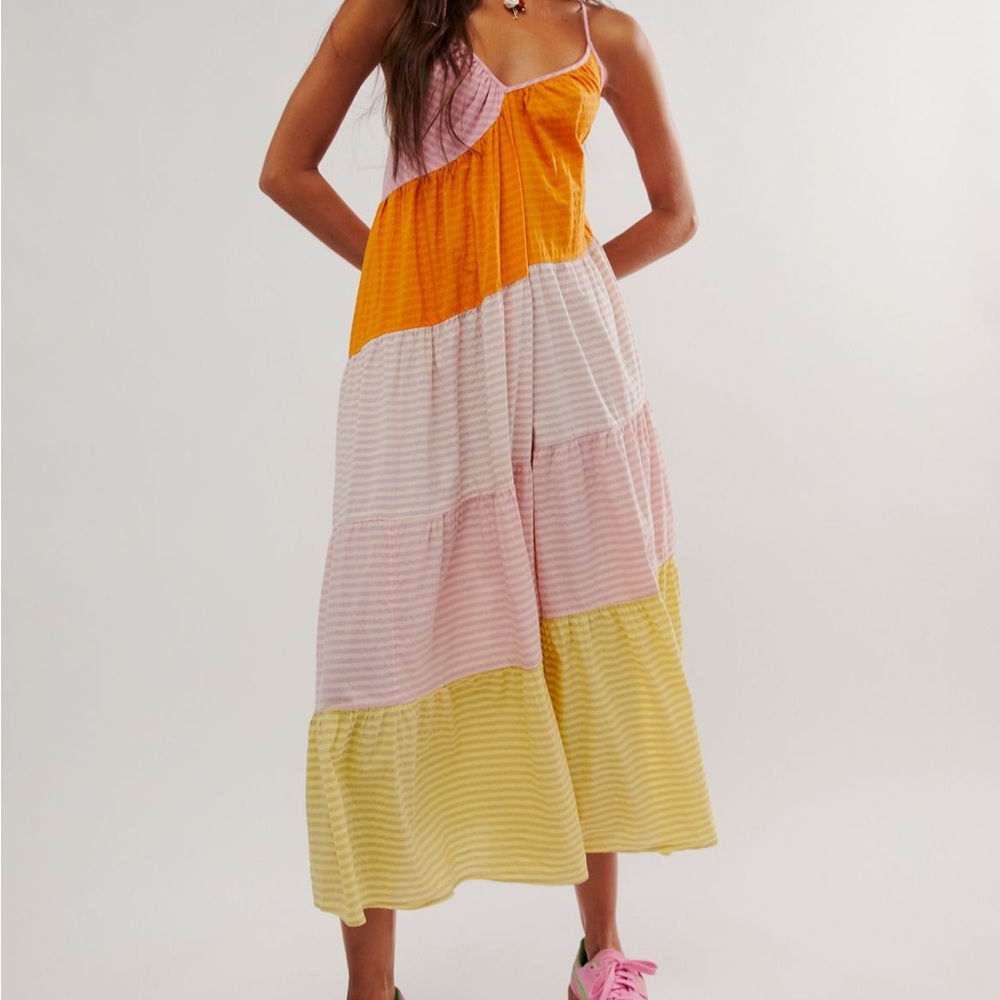 Free People Colorful Striped Maxi Dress